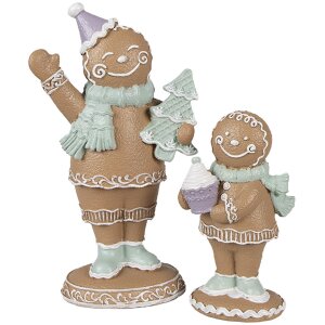 Clayre Eef kerstfiguurtje peperkoekman 11 cm bruin landelijke stijl