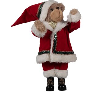 Clayre Eef kerstdecoratie figuur beer 51 cm rood plastic...