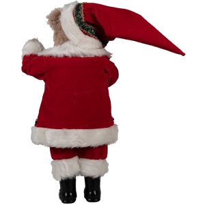 Clayre Eef kerstdecoratie figuur beer 51 cm rood plastic textiel