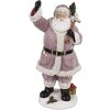 Clayre & Eef Kerstman Beeldje Roze 43 cm Polyresin Kerstdecoratie