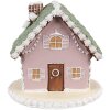 Clayre Eef Peperkoekhuisje 12 cm Roze Polyresin Kerstdecoratie