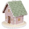 Clayre Eef Peperkoekhuisje 12 cm Roze Polyresin Kerstdecoratie