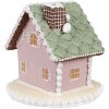 Clayre Eef Peperkoekhuisje 12 cm Roze Polyresin Kerstdecoratie