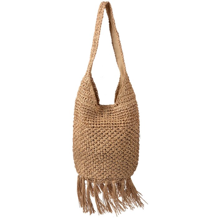 Juleeze JZBG0301 strandtas 35x35 cm bruin synthetische boho-look franjes