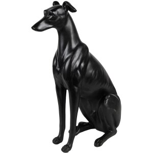 Clayre & Eef 6PR5069 Decoratiefiguurtje Hond Zwart 20x10x30 cm Polyresin