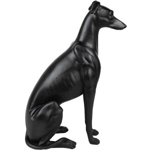 Clayre & Eef 6PR5069 Decoratiefiguurtje Hond Zwart 20x10x30 cm Polyresin