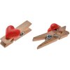 Clayre & Eef 65636 Klem met hart set van 8 roodbruin hout 1x2x3 cm