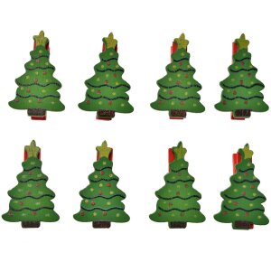 Clayre & Eef 65639 Klem met kerstboomset 8 2x1x4 cm