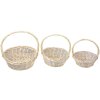 Clayre & Eef 65722 Mand Set van 3 Rotan Beige Ø 33x12 27x11 22x9 cm