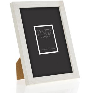 ZEP houten frame hal 10x15 cm wit blokprofiel helder glas voor staand ophangen