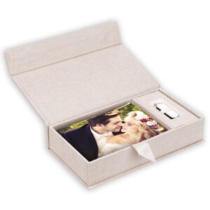 ZEP USB fotobox Lodi crème linnen hoes 23x12 5x5...