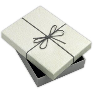 ZEP Box Piacenza B 26x26x4 cm Papieren geschenkdoos met strik grijs