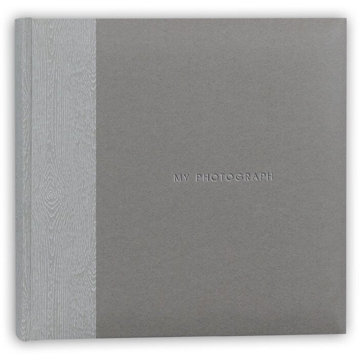 ZEP fotoalbum Luis grijs 32x32 cm 60 witte paginas glasine tussenbladen