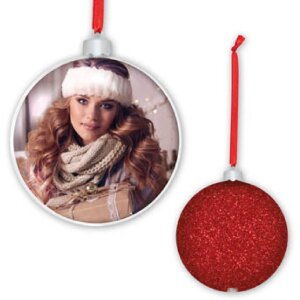 ZEP Foto Kerst Rood decoratie met foto 8,5x8,5 cm om op...