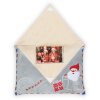 Kerstfotokussen in de vorm van een envelop van pluche 10x15 cm met klittenbandsluiting