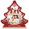 ZEP kerst fotolijst Mila hout 10x15 cm rood natuurtinten decoratie