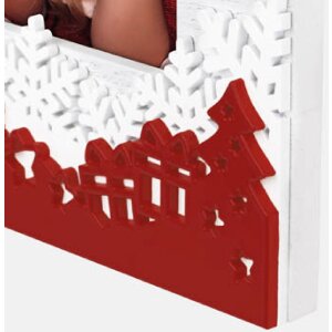 ZEP Verbier ZT8346 Houten Fotolijst 10x15 cm Wit Rood Kerstdesign