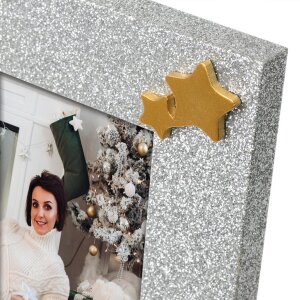 ZEP ZT2024 Silvy 10x15 cm houten fotolijst zilver goud ster Kerstmis