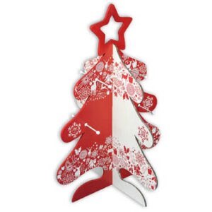 ZEP kerstboom hout rood wit 65 cm hoog 45 cm breed Decoratieve boom plug-in systeem