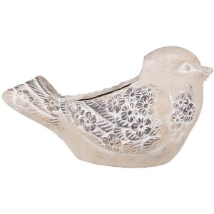 Clayre & Eef 6TE0541 Bloempot Vogel Beige Bruin...