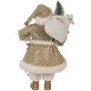 Clayre & Eef Kerstman Decoratiefiguur Goud Wit 17x10x27 cm