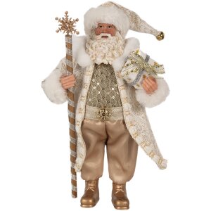 Clayre & Eef 65593 Kerstman Decoratie Goud Wit...