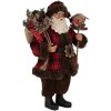 Clayre & Eef 65595 kerstman decoratief figuur 18x10x27 cm rood bruin landelijke stijl