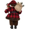 Clayre & Eef 65595 kerstman decoratief figuur 18x10x27 cm rood bruin landelijke stijl