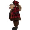 Clayre & Eef 65595 kerstman decoratief figuur 18x10x27 cm rood bruin landelijke stijl