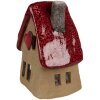 Clayre & Eef 6CE1776 Decoratie Huis Bruin Rood 12x9x16 cm Kerst Keramiek