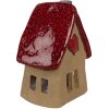 Clayre & Eef 6CE1776 Decoratie Huis Bruin Rood 12x9x16 cm Kerst Keramiek