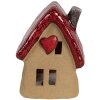 Clayre & Eef 6CE1777 Decoratie Huis Bruin Rood Keramiek 10x8x13 cm Landelijke Stijl