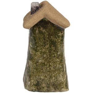 Clayre & Eef 6CE1779 Decoratief Huis Landelijke Stijl Keramiek Groen Bruin Hart 5x5x10 cm