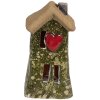 Clayre & Eef 6CE1779 Decoratief Huis Landelijke Stijl Keramiek Groen Bruin Hart 5x5x10 cm