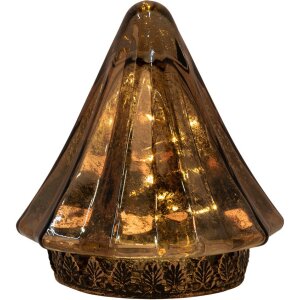 Clayre & Eef 6GL4588 Kerstboom LED Goud Glas Ø 14x16 cm 2xAAA