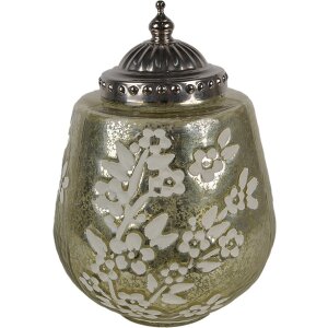 Clayre & Eef 6GL4596 LED Decoratieglas Groen Bloem...