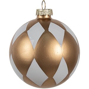 Clayre & Eef 6GL4610 Kerstbal goud wit Ø 8 cm...