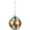 Clayre & Eef 6GL4610 Kerstbal goud wit Ø 8 cm glas modern