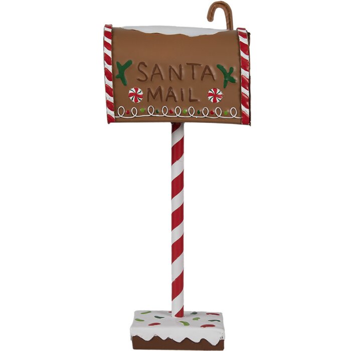 Clayre & Eef 6Y5629 Brievenbus Bruin 14x8x37 cm Kerstdecoratie landelijke stijl