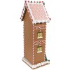 Clayre & Eef 6PR4250 Kersthuis Bruin Wit 17x14x40 cm Polyresin