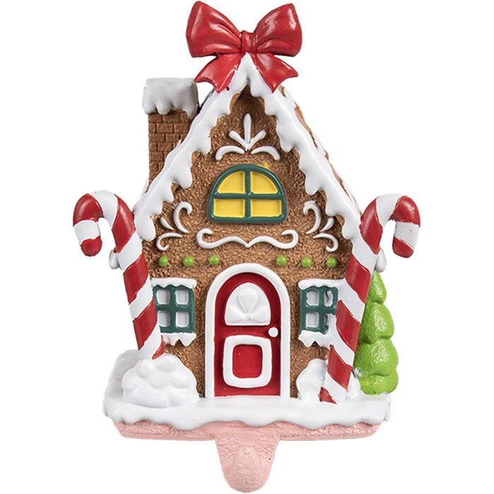 Clayre & Eef 6PR4258 Kerstkous houder peperkoekhuisje 13x11x18 cm