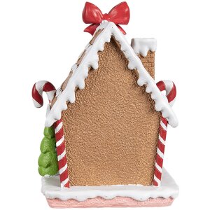 Clayre & Eef 6PR4258 Kerstkous houder peperkoekhuisje 13x11x18 cm