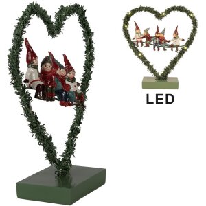 Clayre & Eef 65531 LED decoratie hart kabouter...