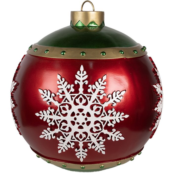 Clayre & Eef 6PR4249 Kerstbal rood polyresin Ø 39x44 cm