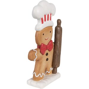 Clayre & Eef 6PR4275 Peperkoekman Decoratie Bruin Wit 11x4x18 cm