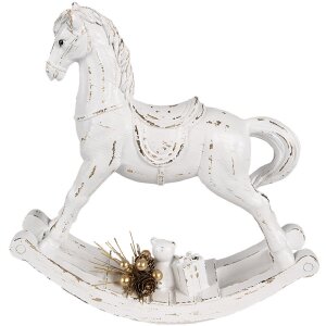 Clayre & Eef 6PR4285 Decoratief Hobbelpaard Wit...