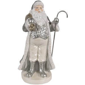 Clayre & Eef 6PR4301 Kerstman Decoratiefiguur Zilver...