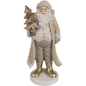 Clayre & Eef 6PR4302 Kerstman Decoratie Beige Goud...