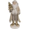 Clayre & Eef 6PR4302 Kerstman Decoratie Beige Goud 10x8x21 cm Polyresin