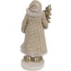 Clayre & Eef 6PR4302 Kerstman Decoratie Beige Goud 10x8x21 cm Polyresin